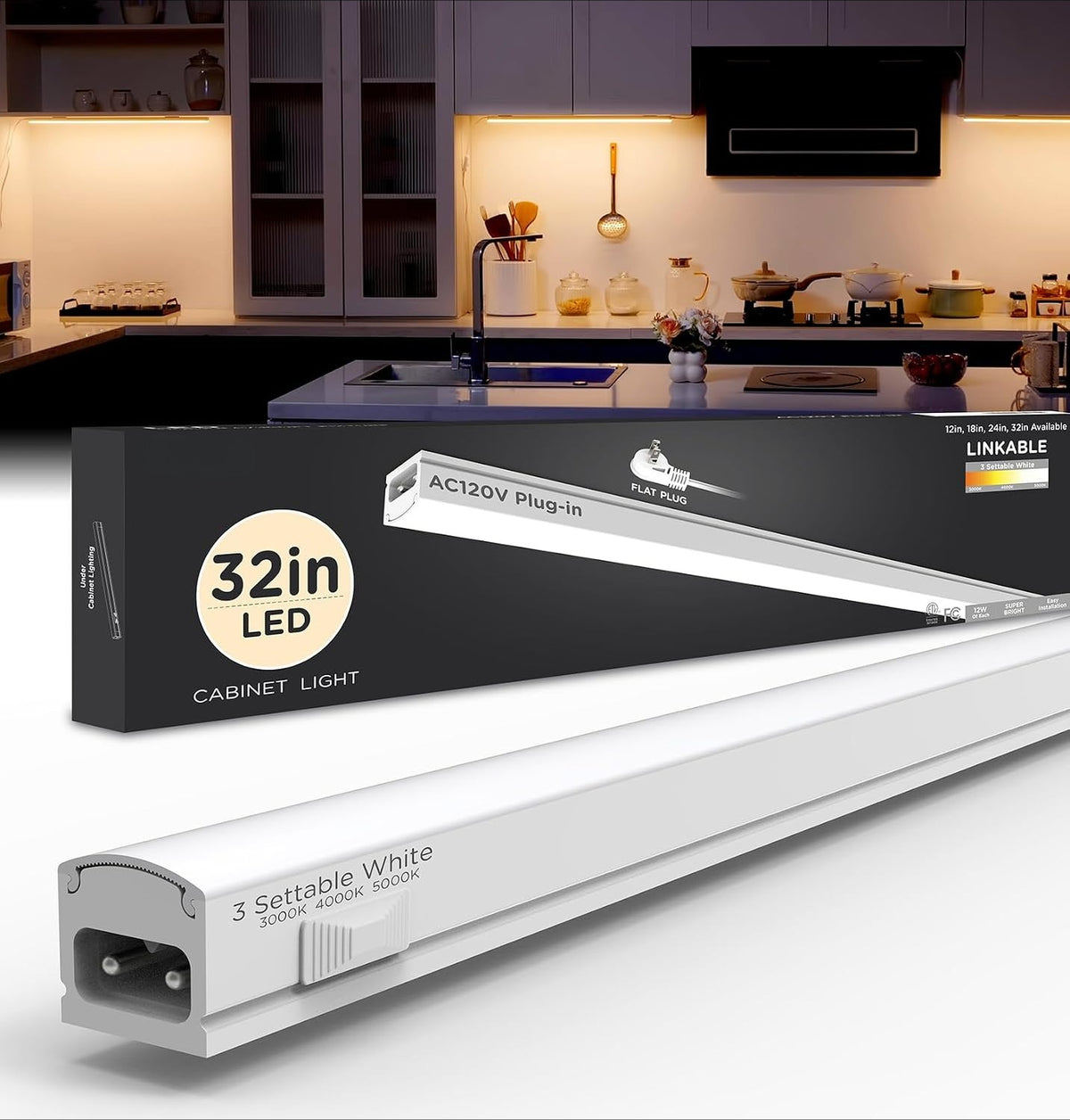 Plug‑in CCT LED Under Cabinet Lights