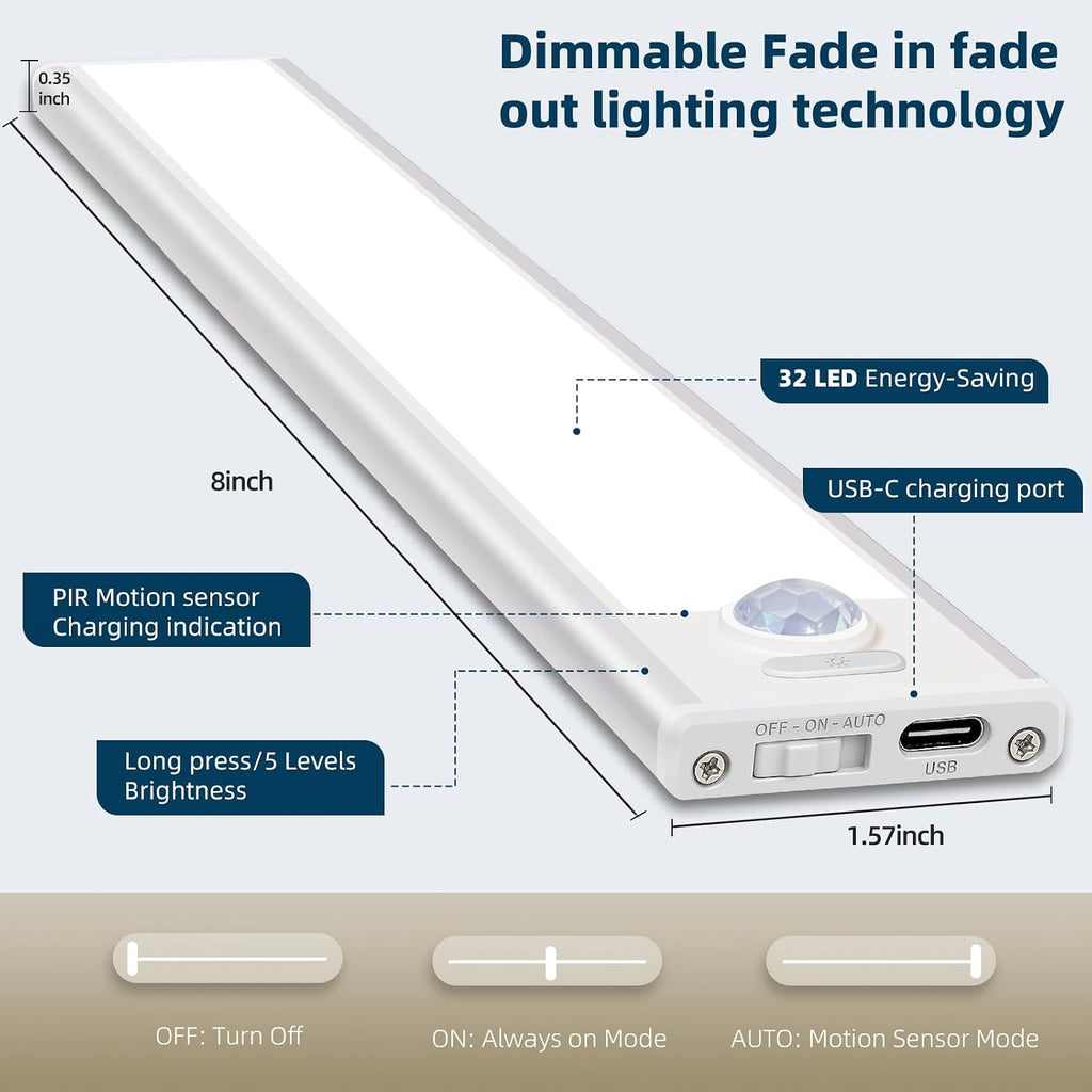 Wireless Motion‑Sensor Under Cabinet Lights