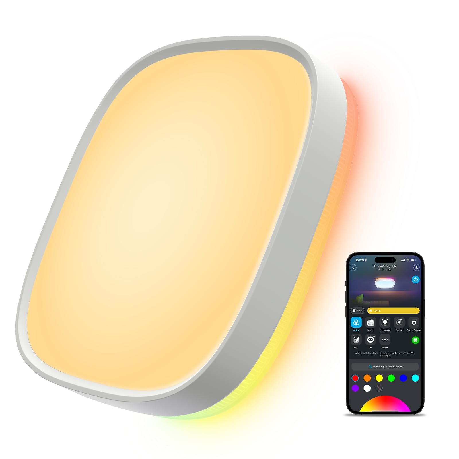 RGBIC Square Smart Ceiling Light 1‑Pack