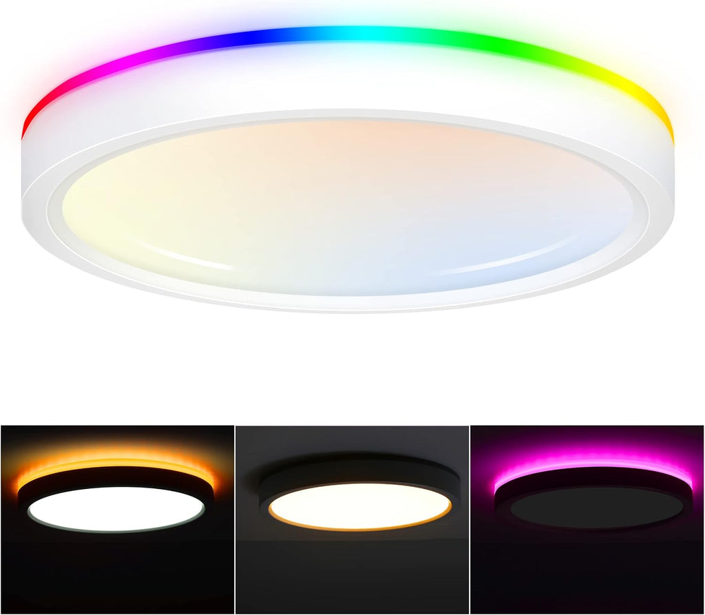 RGB CCT Alexa‑Compatible Flush‑Mount Ceiling Light