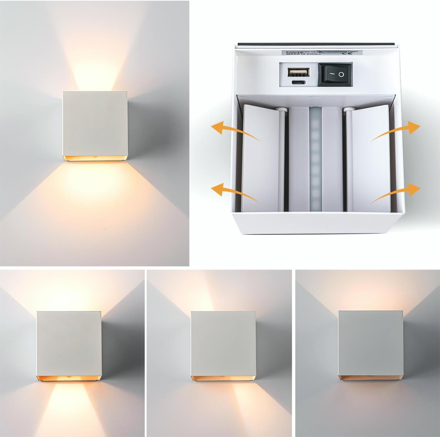 Rechargeable Adjustable Motion‑Sensor Wall Sconces
