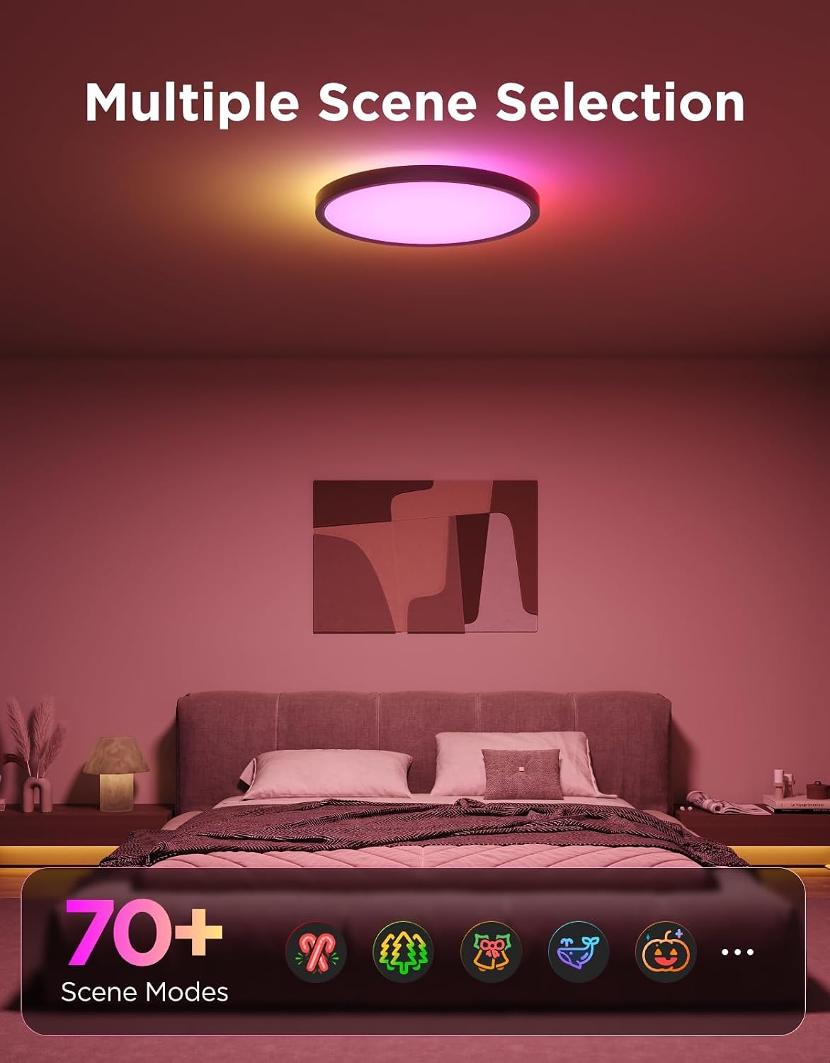 RGBIC Adjustable Smart Ceiling Light Fixture
