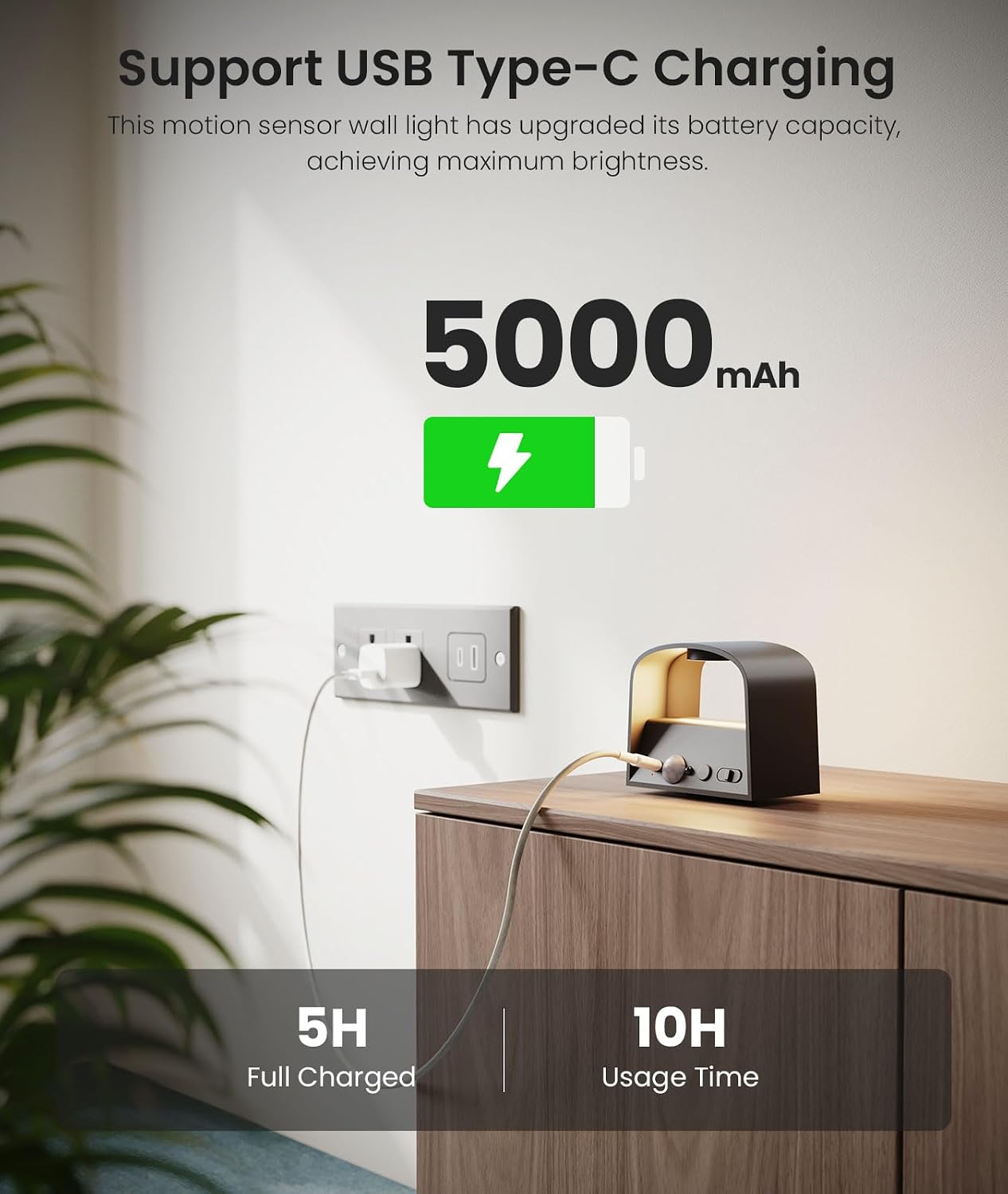 Rechargeable Motion Sensor Wall Sconce Lights