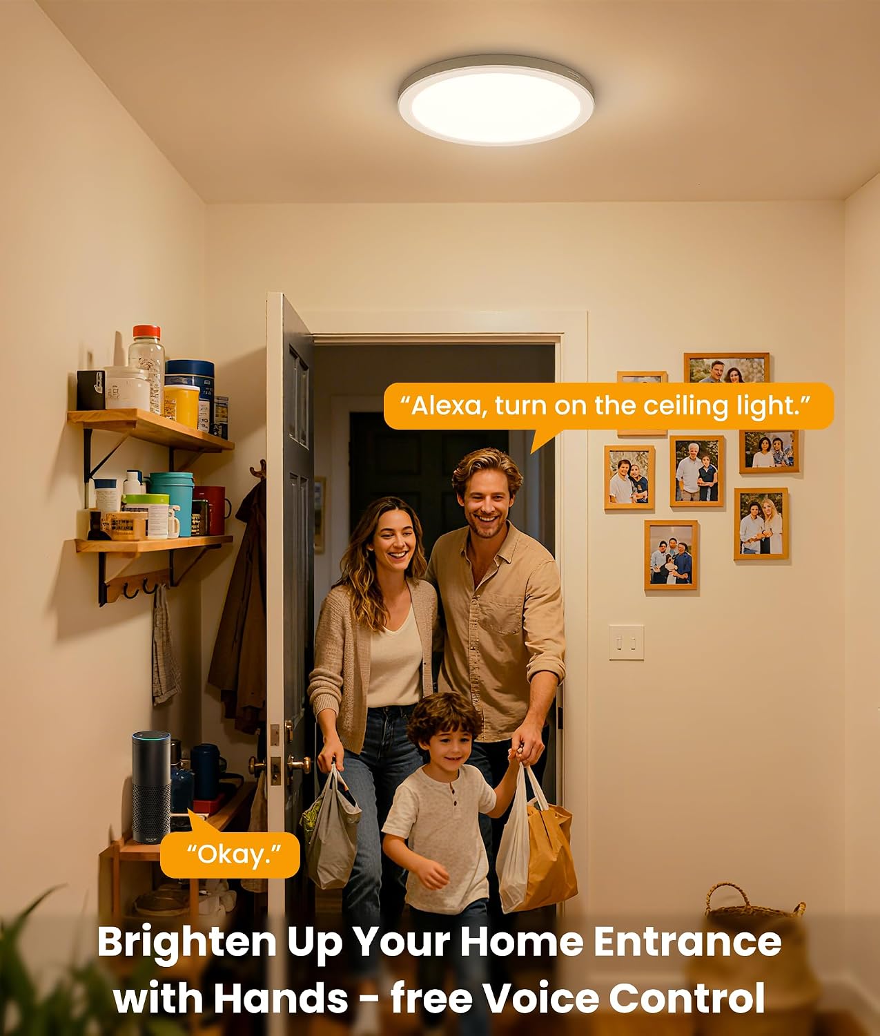 RGBCW Flush‑Mount Smart Ceiling Light