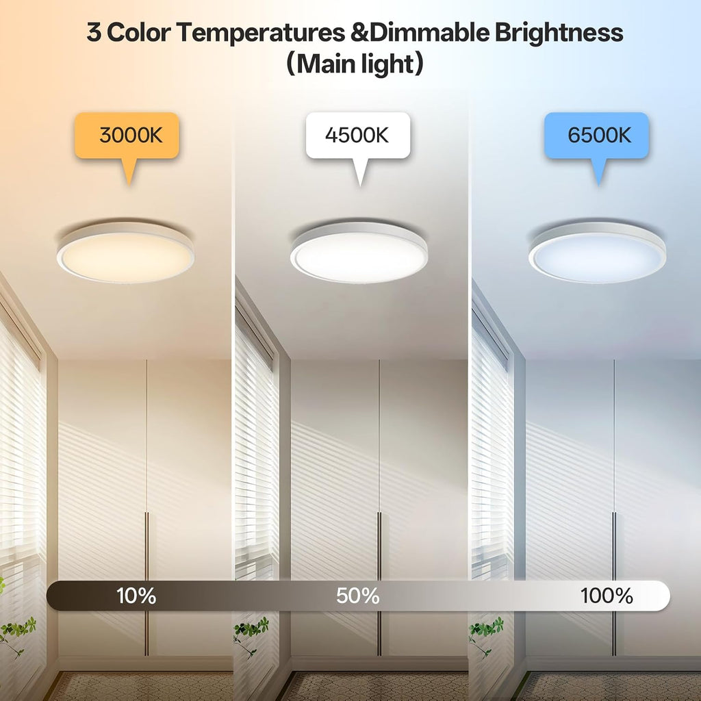 Voice‑Controlled CCT Flush‑Mount Ceiling Light