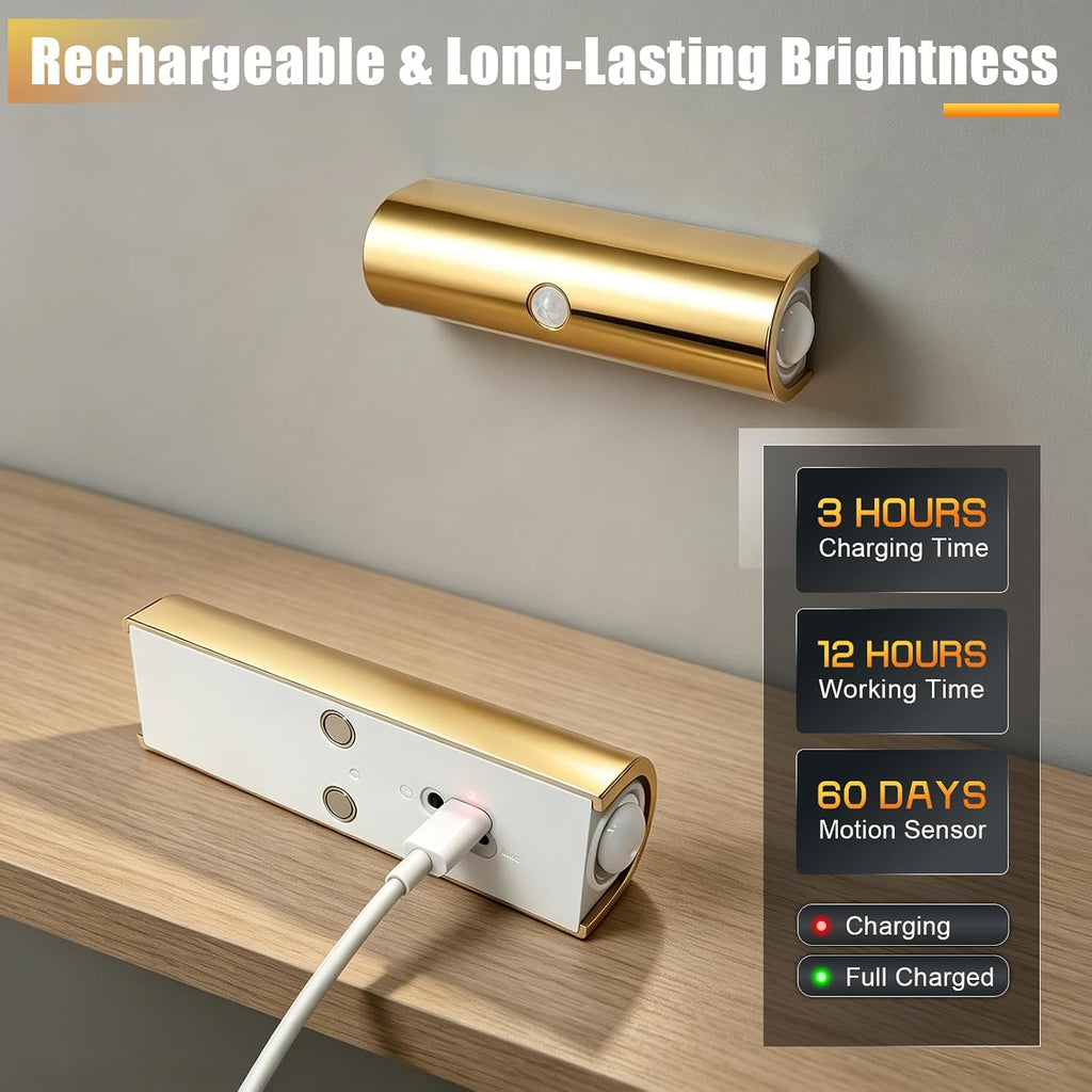 Rechargeable Motion‑Sensor Wall Sconce Lights