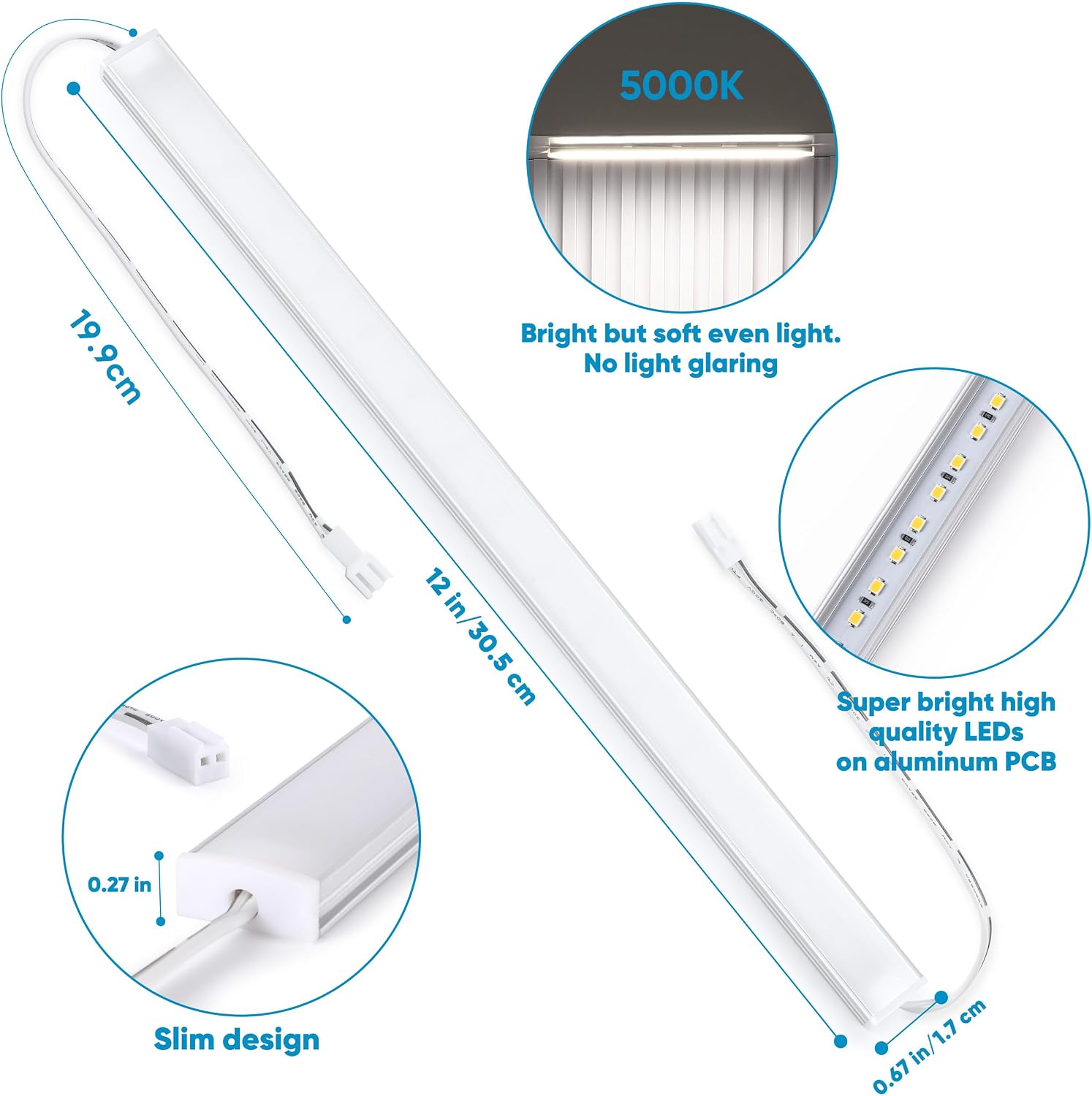 Plug‑in Dimmable LED Under Cabinet Lights
