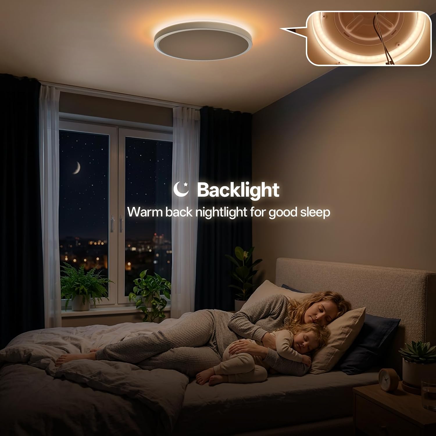 Voice‑Controlled CCT Flush‑Mount Ceiling Light
