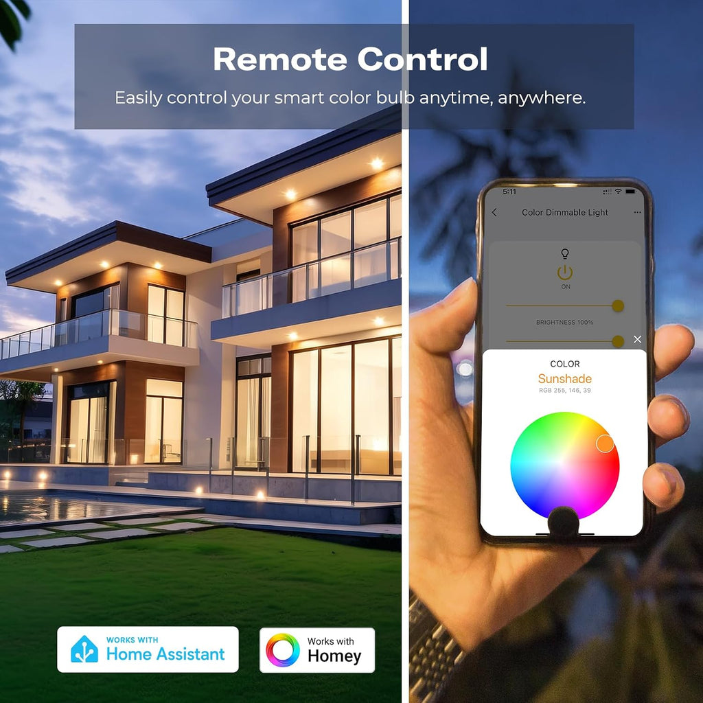 Zigbee RGBCW Tunable Smart Bulbs