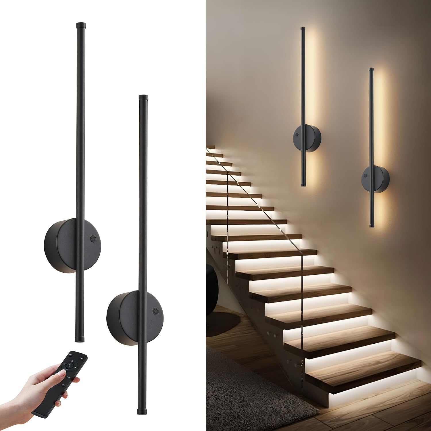 Battery Dimmable CCT Motion‑Sensor Wall Sconces