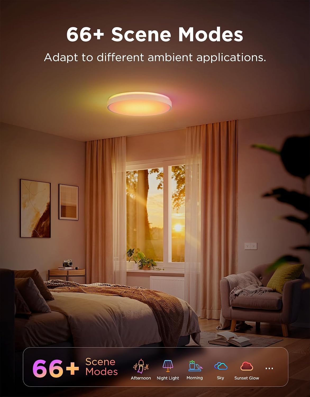 RGBIC Adjustable Smart Ceiling Light Fixture