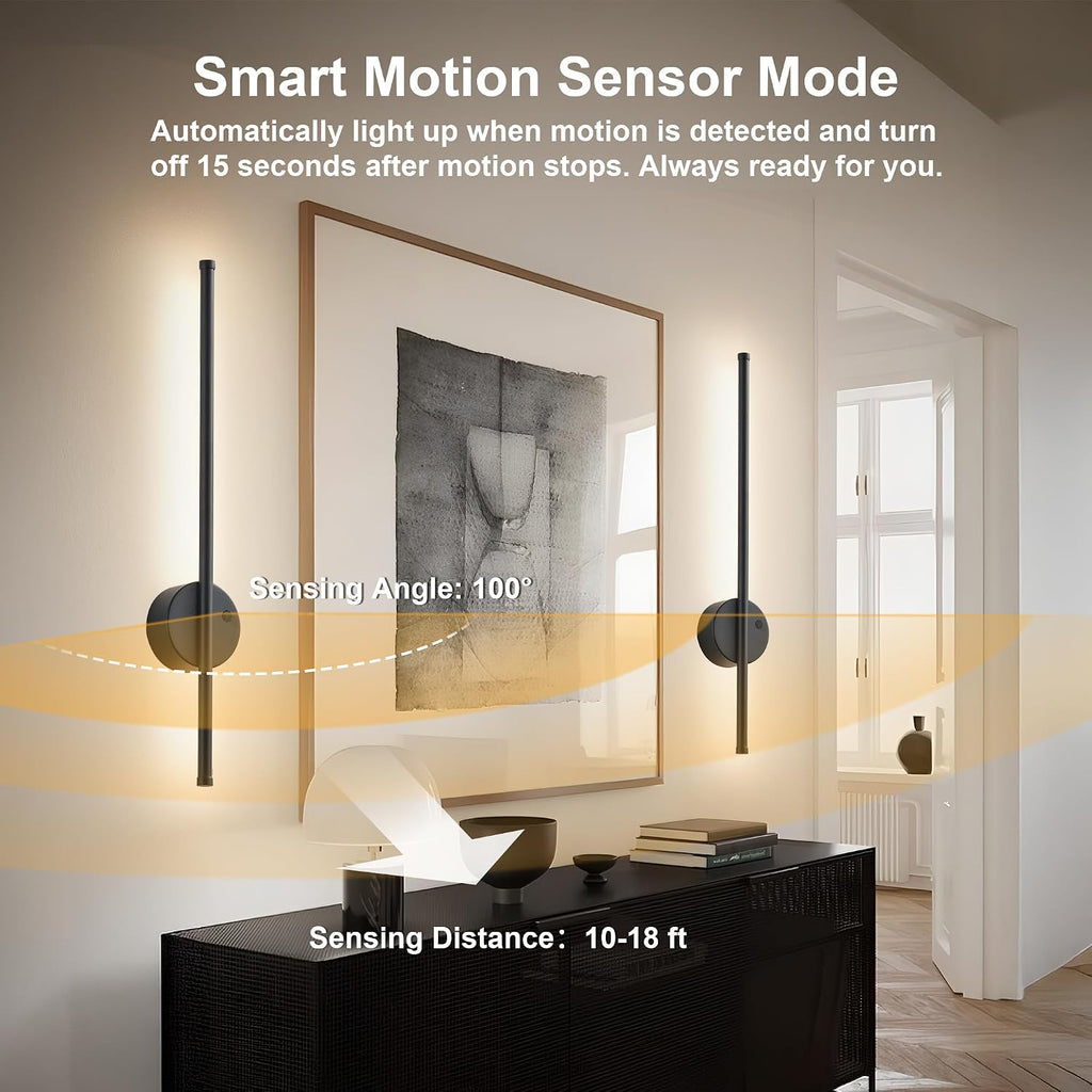 Battery Dimmable CCT Motion‑Sensor Wall Sconces