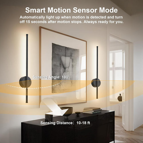 Battery Dimmable CCT Motion‑Sensor Wall Sconces