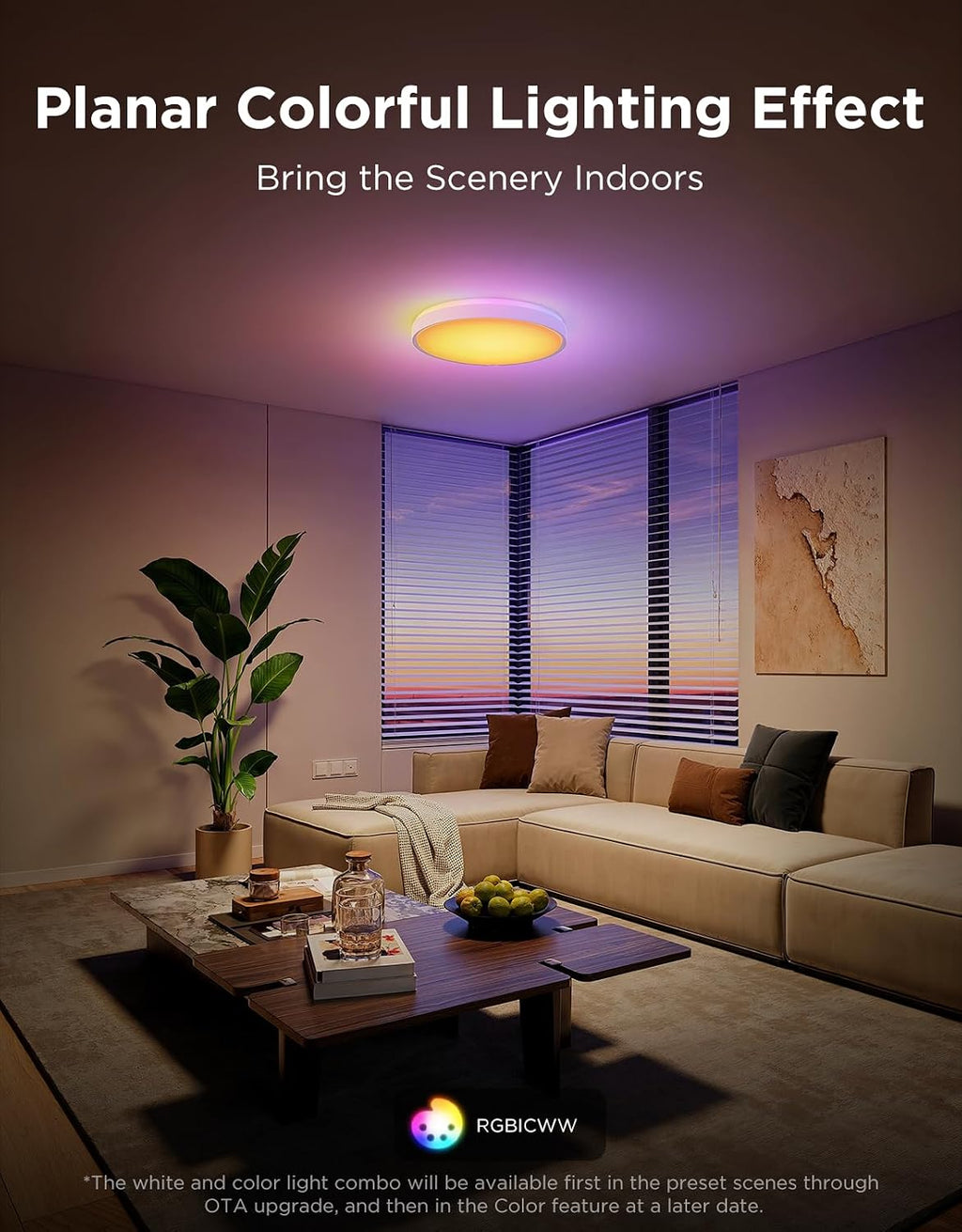 RGBIC Adjustable Smart Ceiling Light Fixture