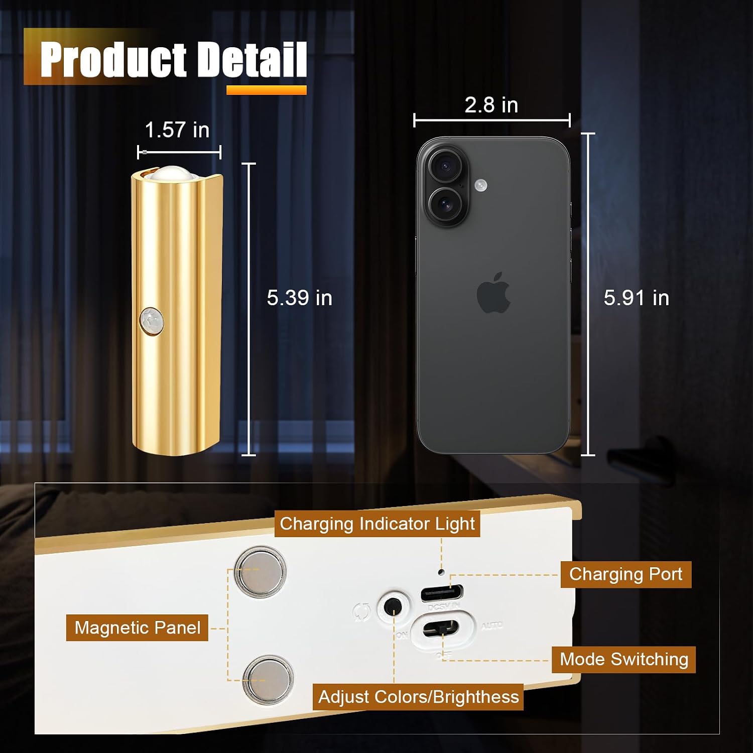 Rechargeable Motion‑Sensor Wall Sconce Lights