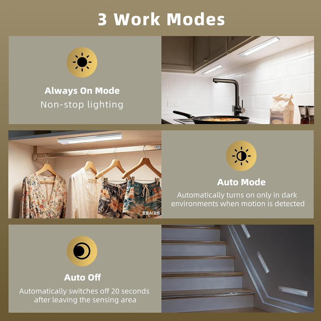 Wireless Motion‑Sensor Under Cabinet Lights