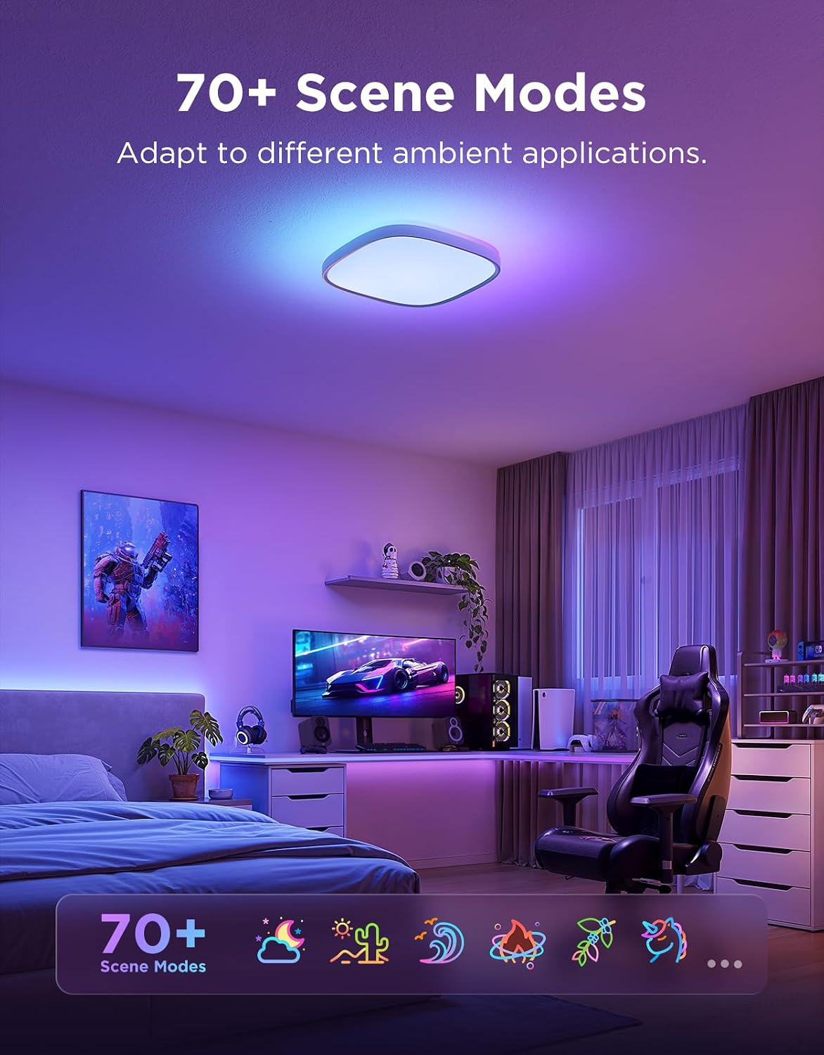 RGBIC Square Smart Ceiling Light 1‑Pack