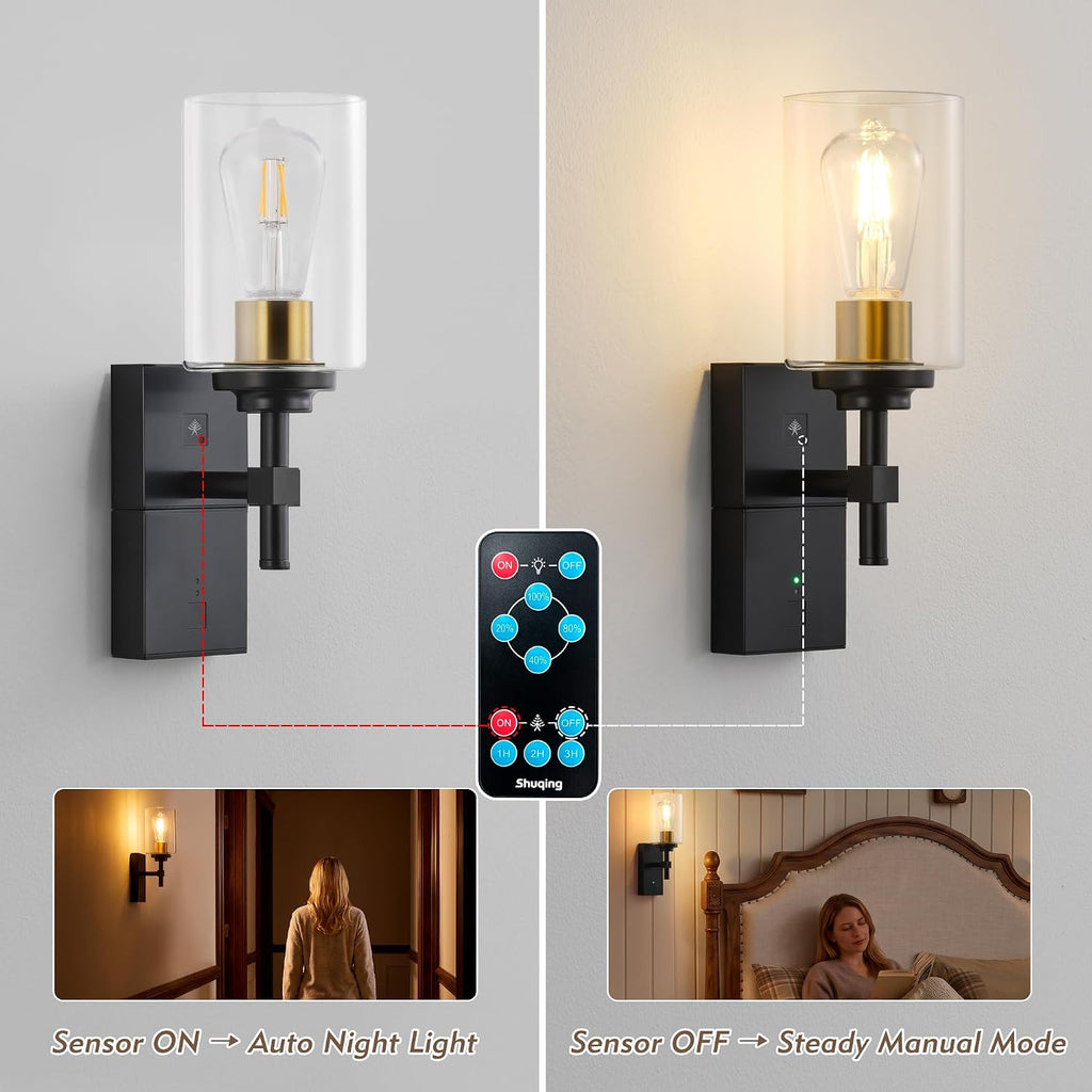 Multi‑Use Motion‑Sensor Wall Sconces Two‑Pack
