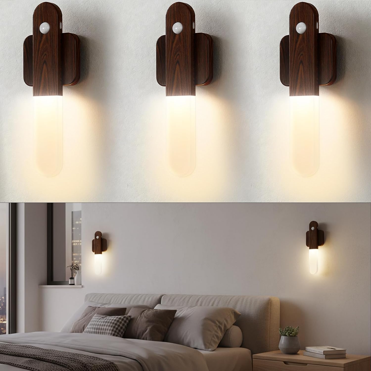 Wireless Rechargeable Motion‑Sensor Wall Sconces