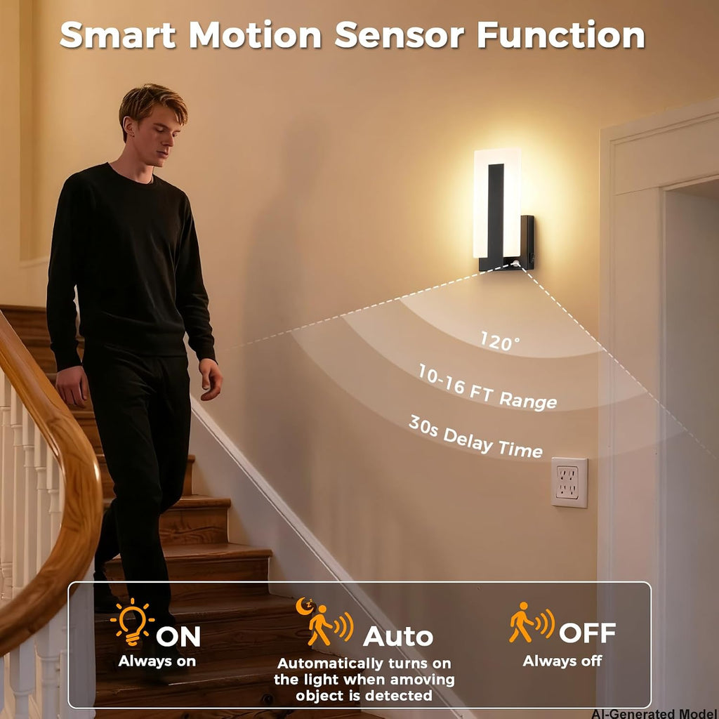 Hardwired Motion‑Sensor LED Wall Sconces