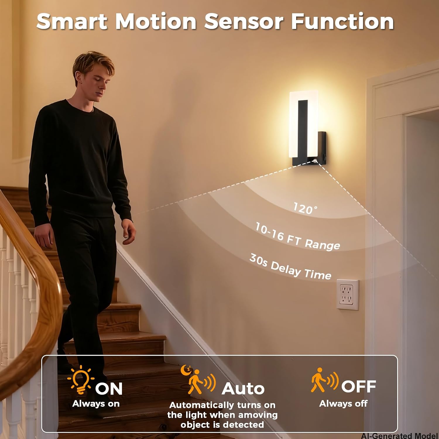 Hardwired Motion‑Sensor LED Wall Sconces