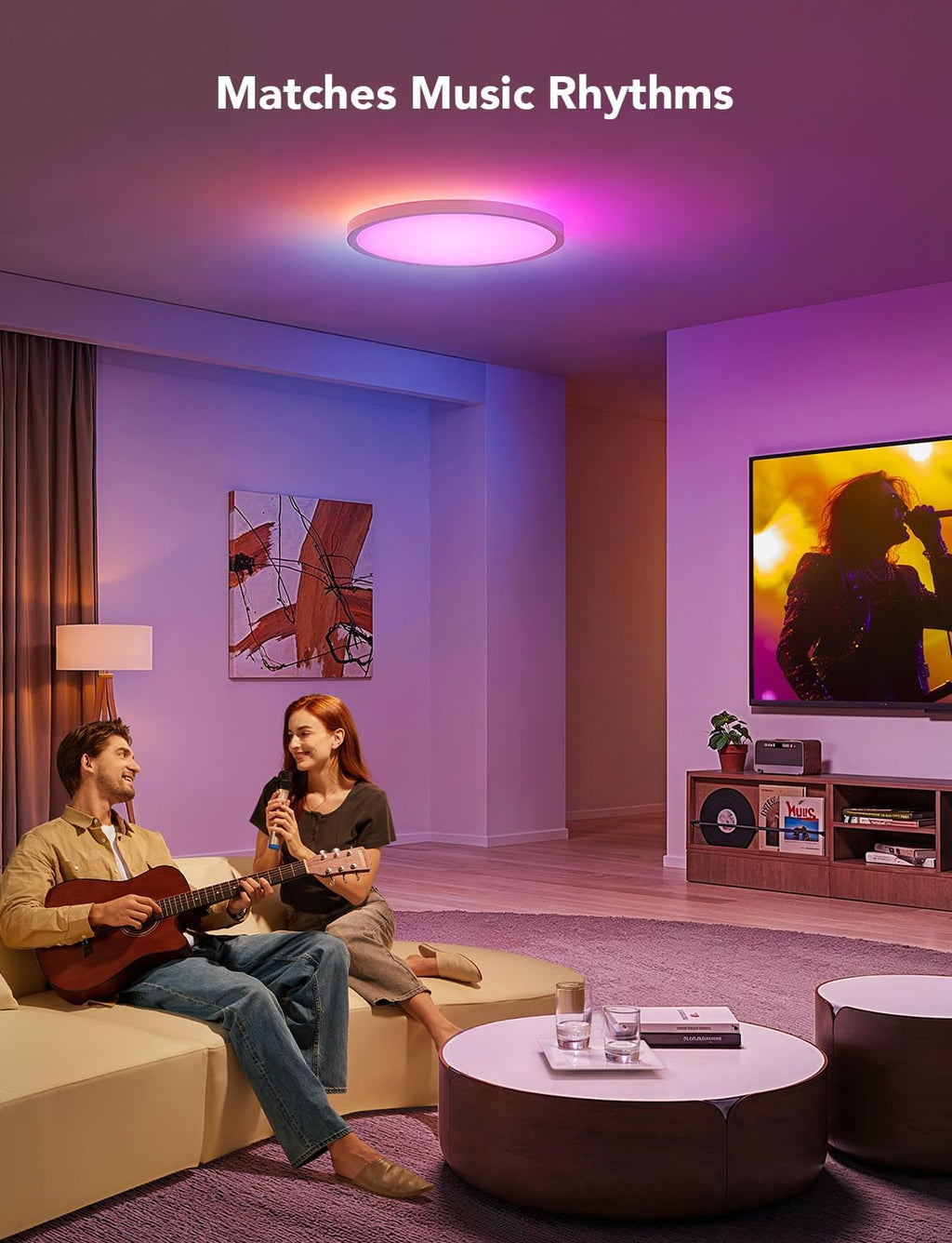 RGBIC Tunable Smart Ceiling Light Fixture
