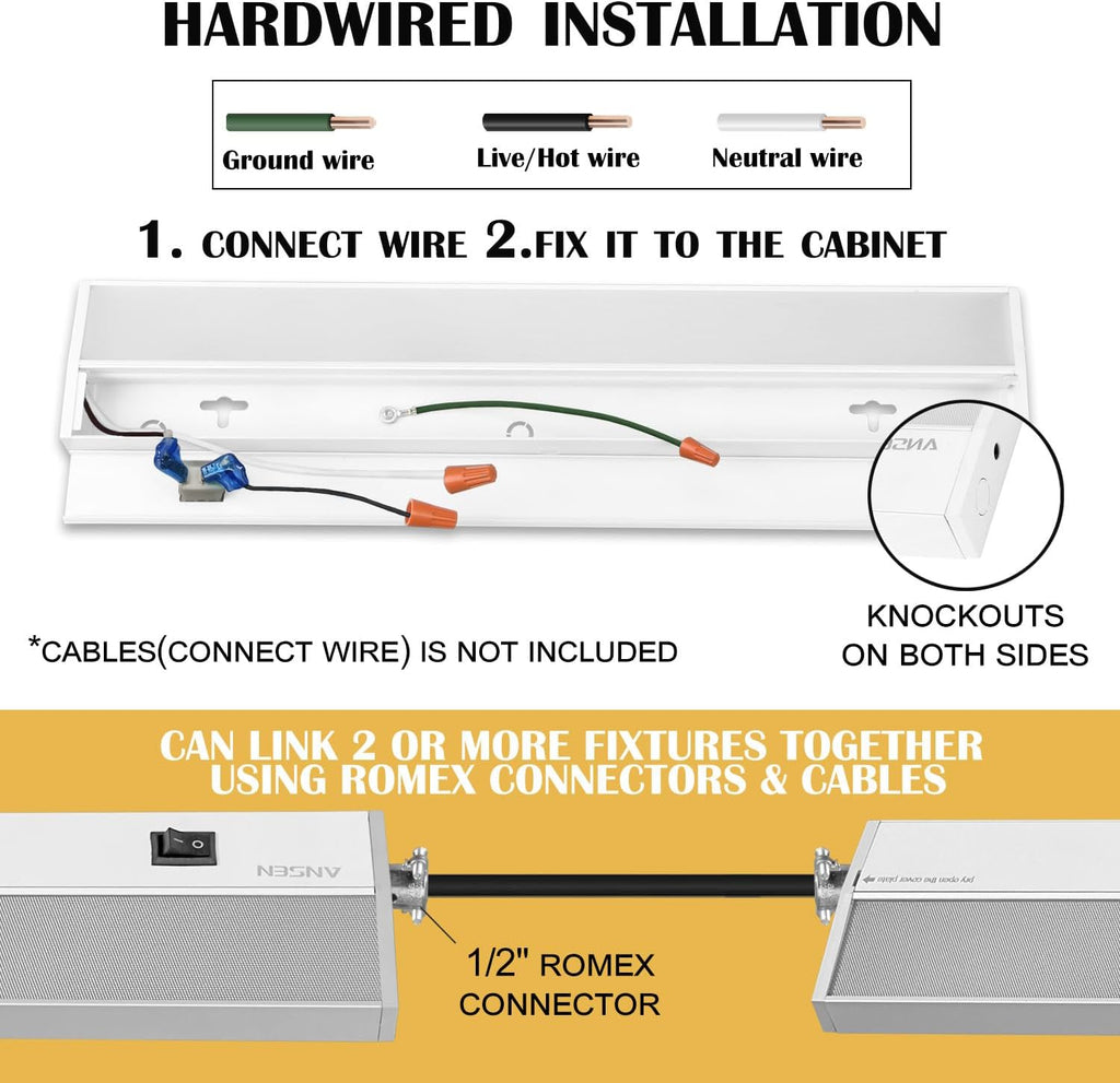 Hardwired Dimmable LED Under Cabinet Light