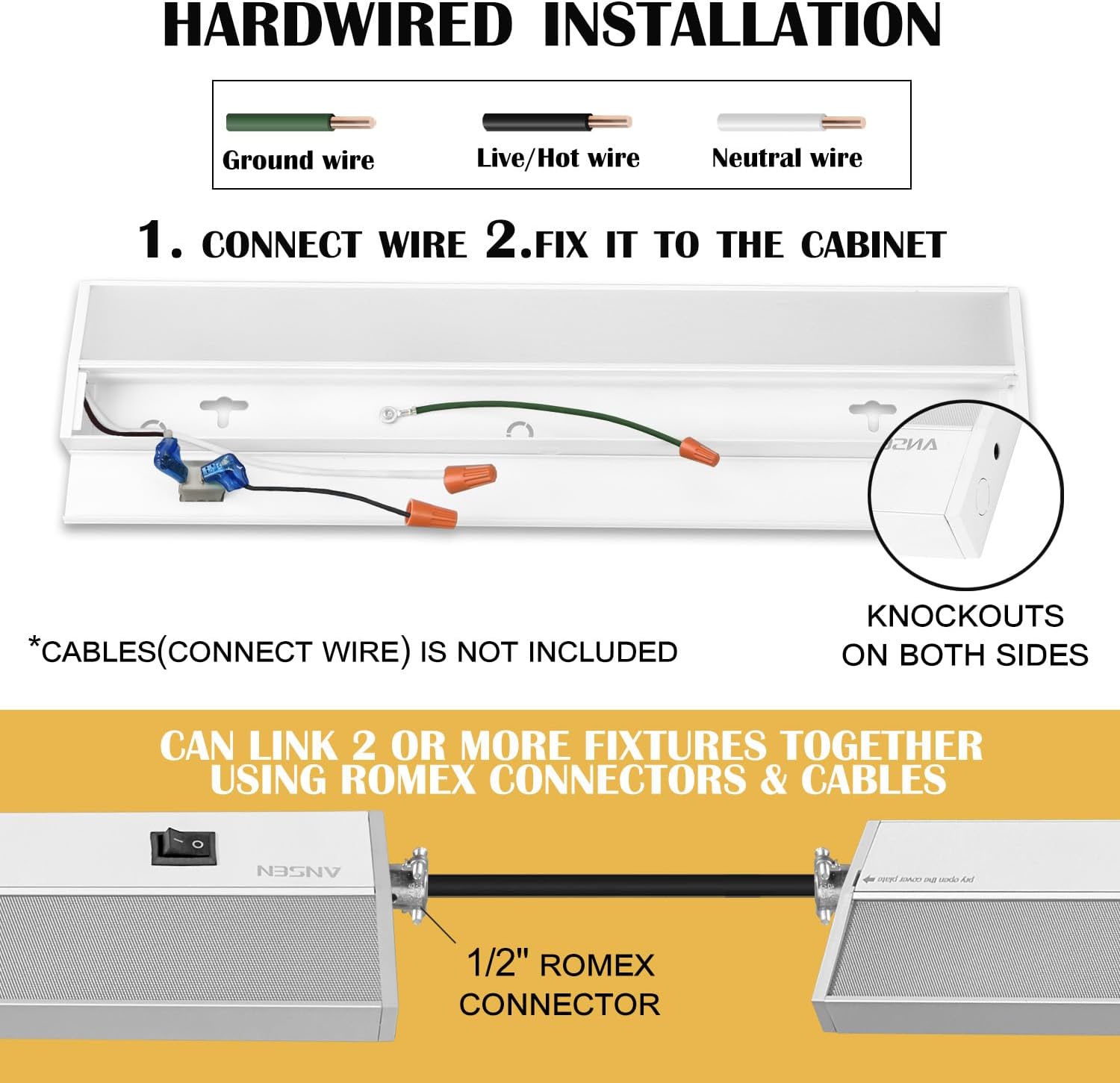 Hardwired Dimmable LED Under Cabinet Light
