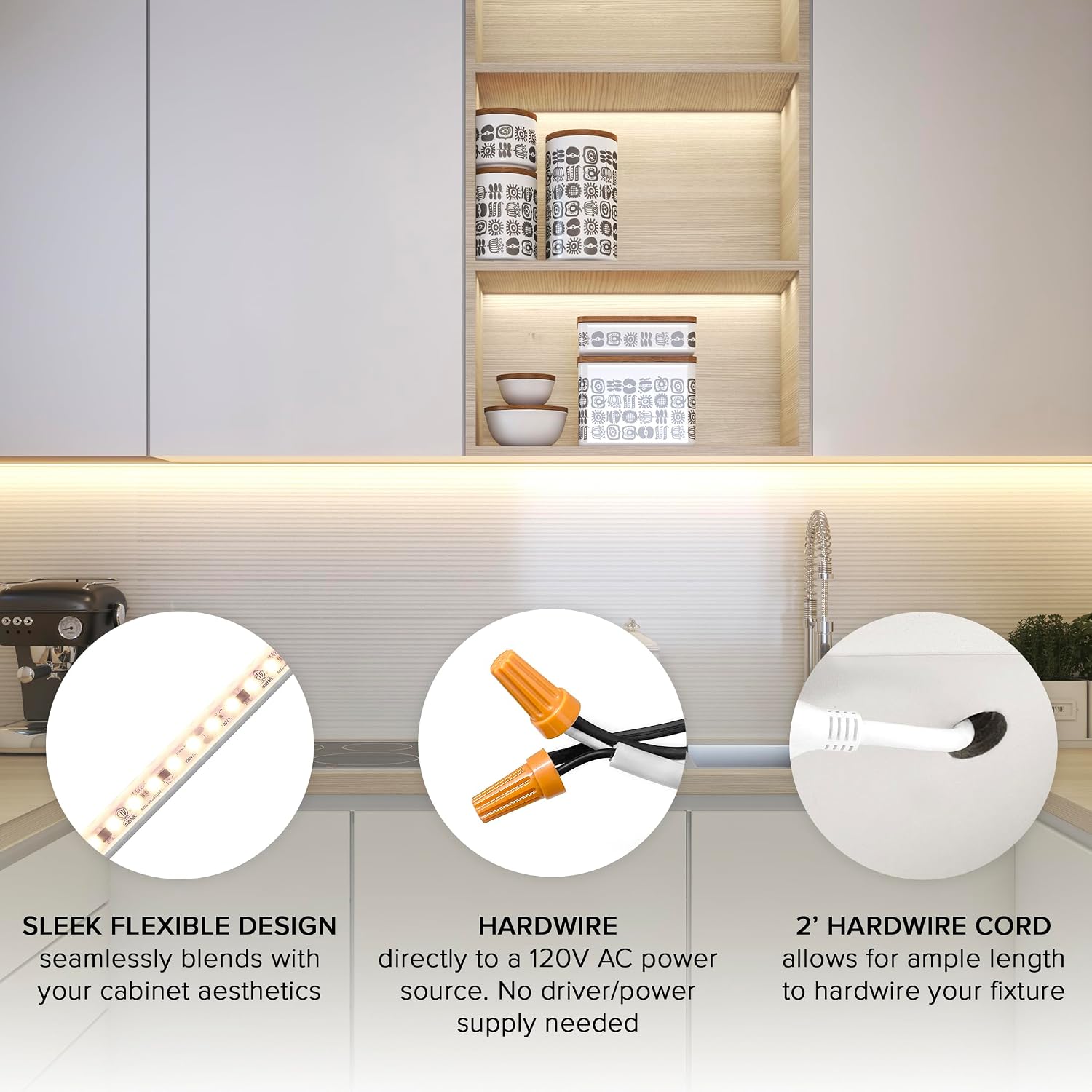 Hardwired LED Under Cabinet Strip Light