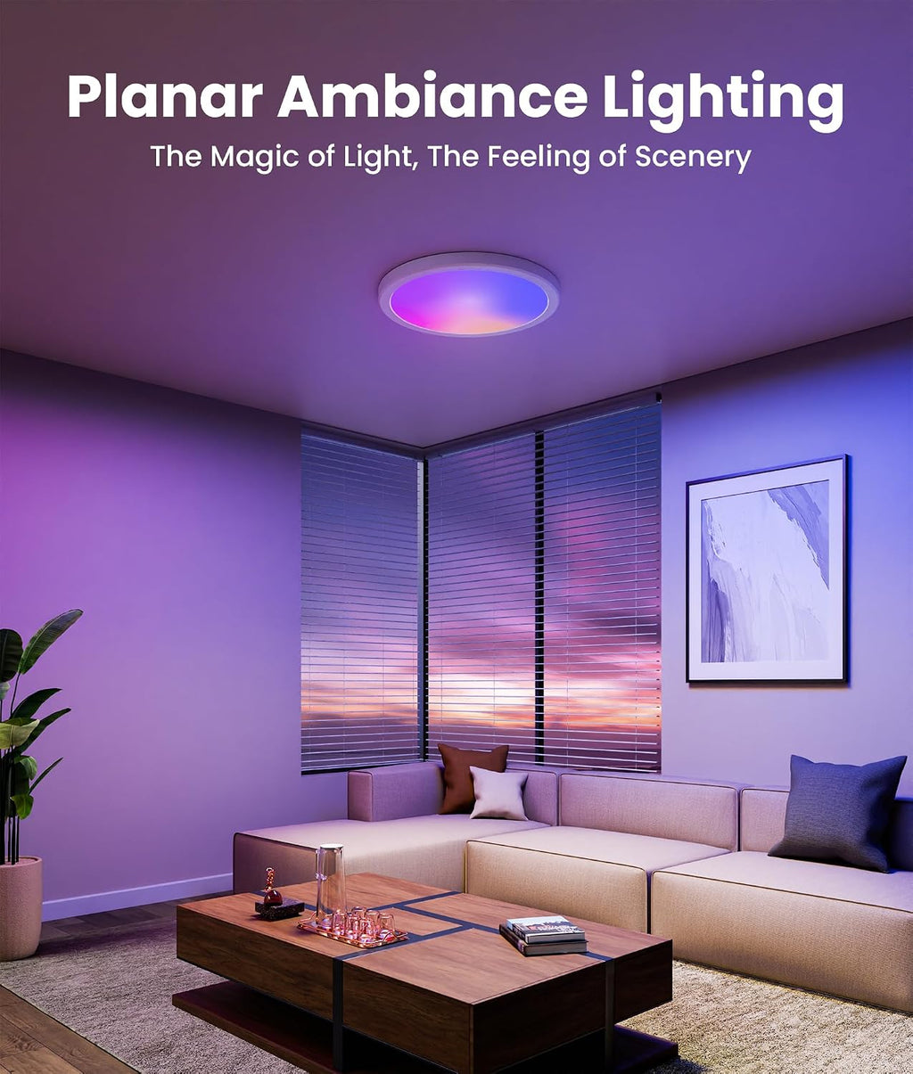 RGBCW Flush‑Mount Smart Ceiling Light