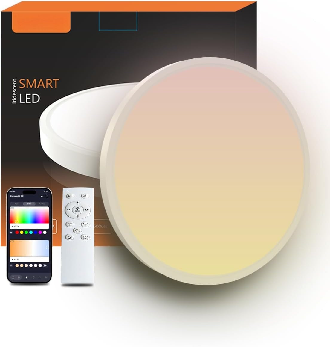 RGBIC Alexa‑Enabled Flush‑Mount Ceiling Light