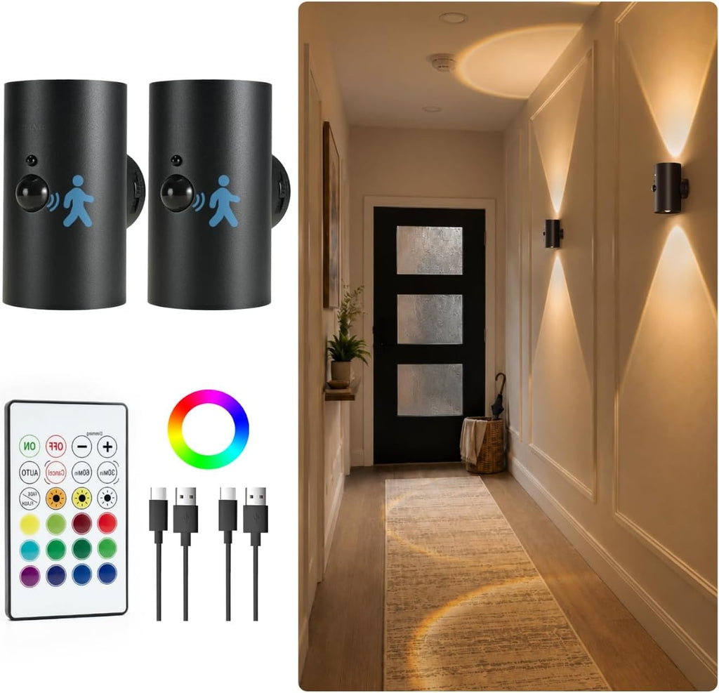 Rechargeable Wireless Motion‑Sensor Wall Sconce