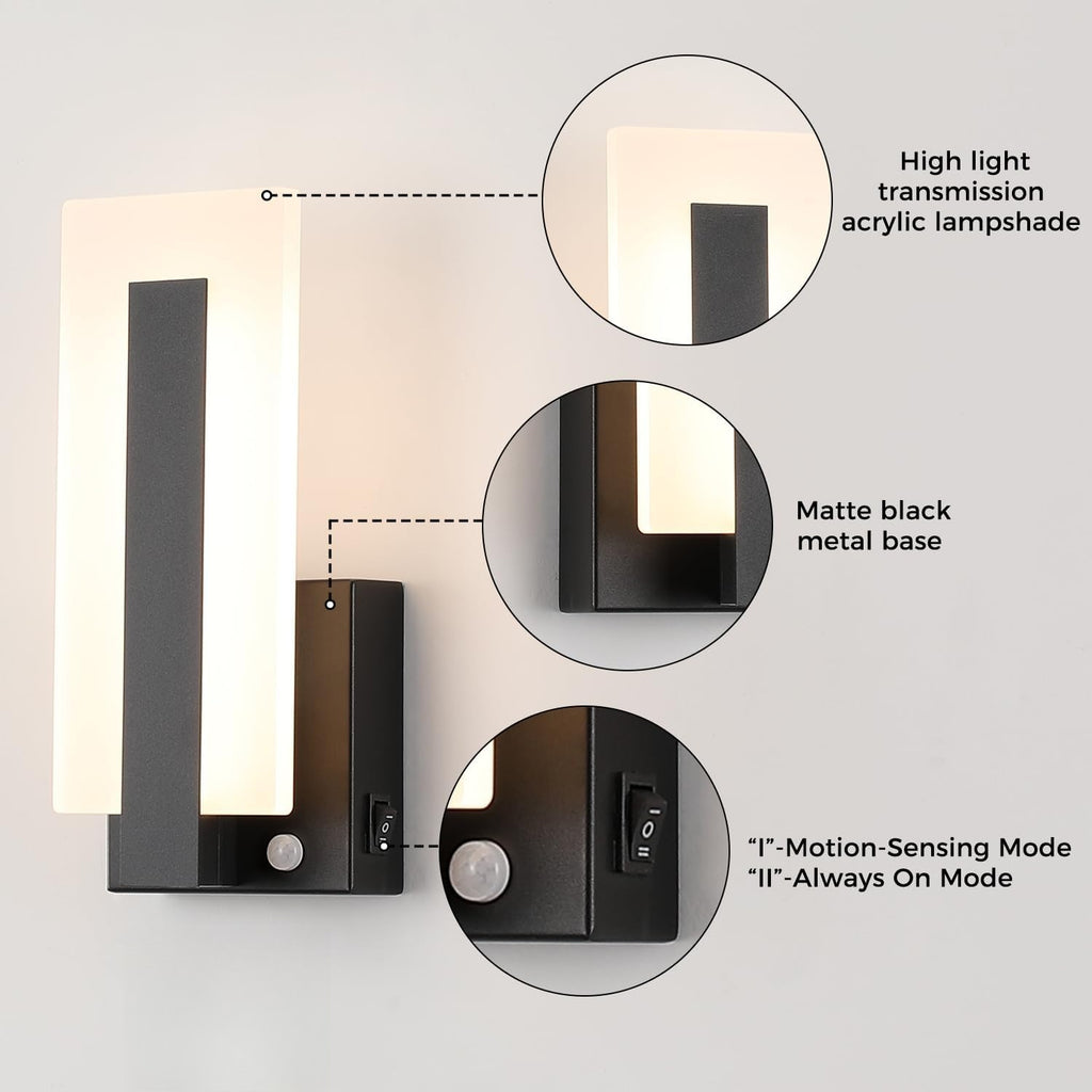 Hardwired Motion‑Sensor LED Wall Sconces
